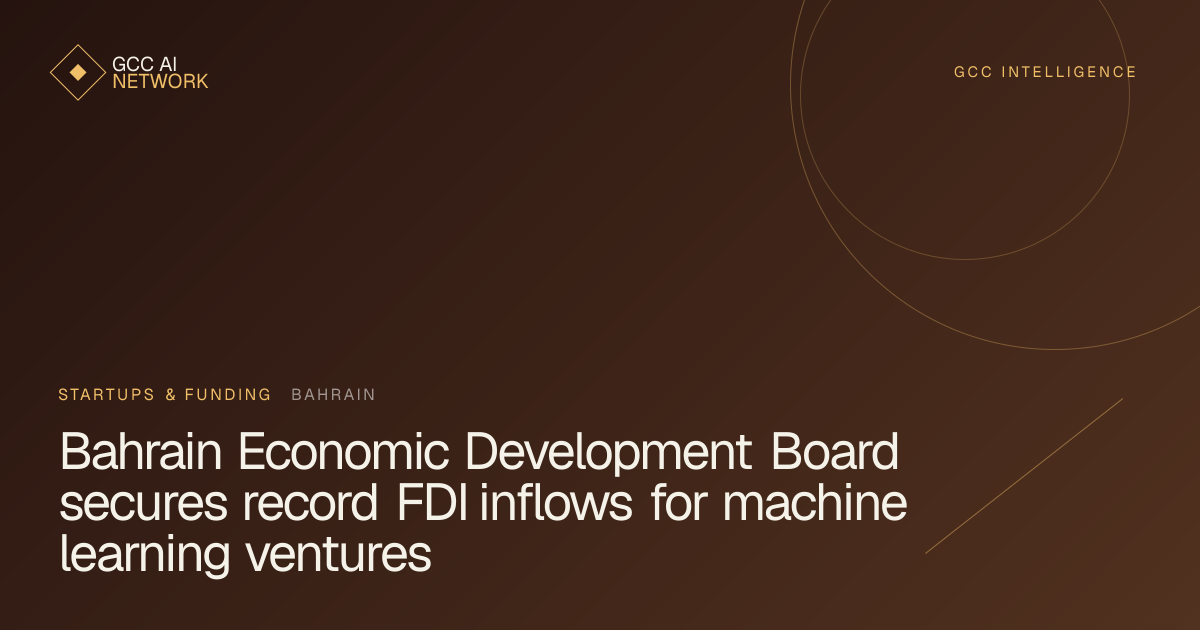Editorial graphic illustrating foreign direct investment in Bahrain's artificial intelligence ecosystem