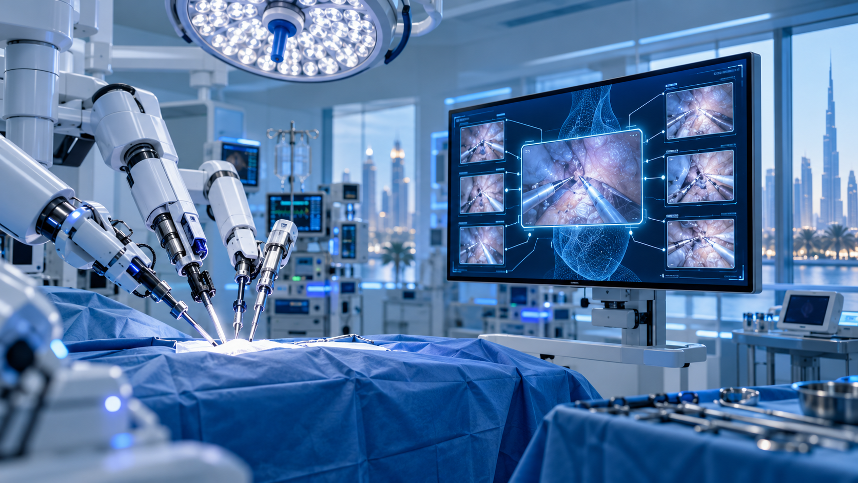 Robotic surgery instruments with an AI system retrieving similar procedure footage