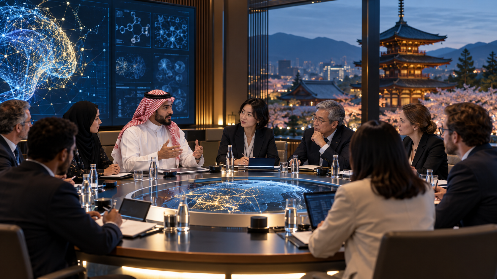 Saudi and international research leaders discussing trustworthy AI in a scientific summit