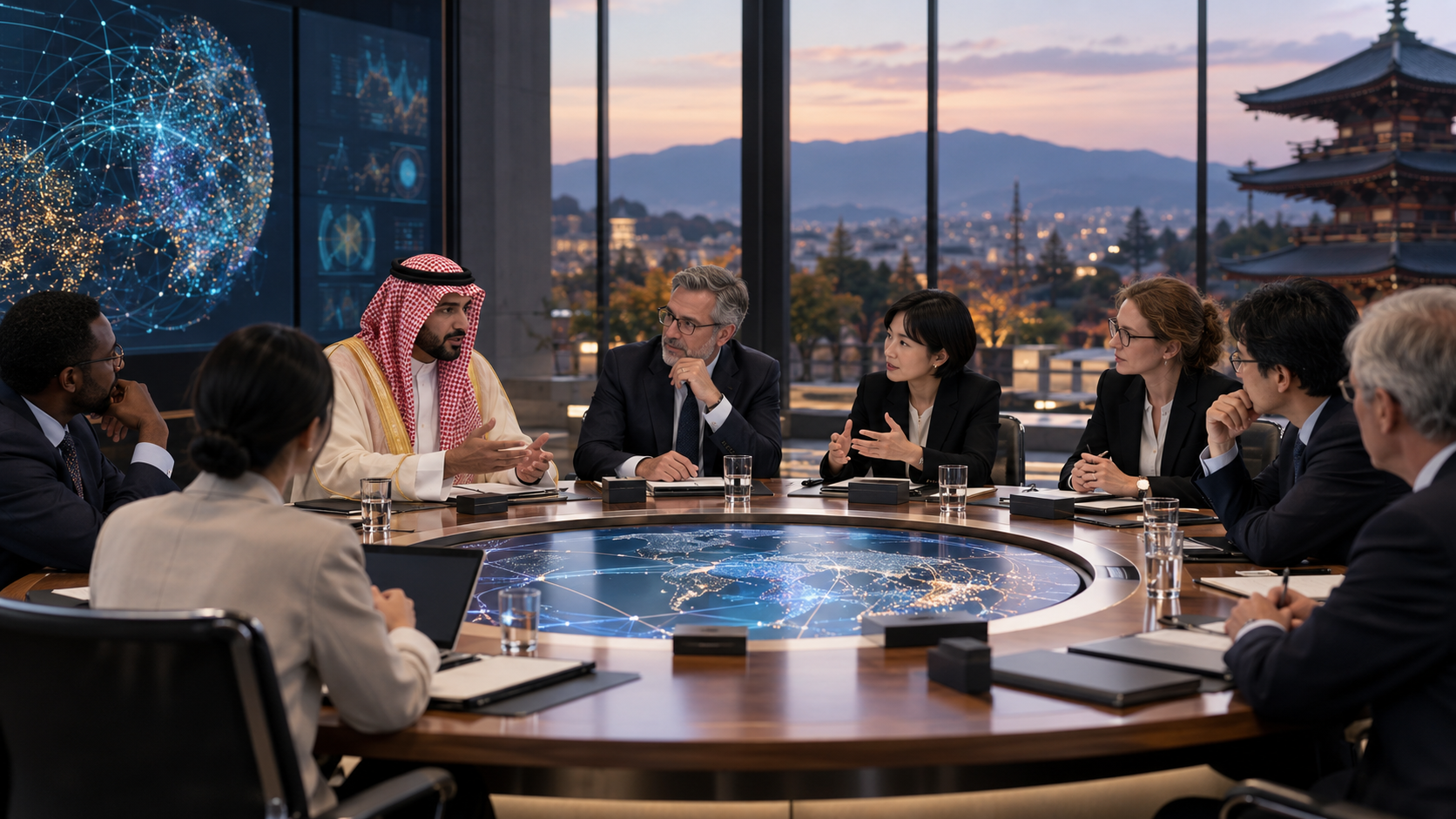Saudi and international research leaders discussing trustworthy AI in a scientific summit